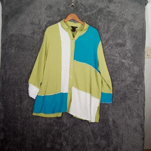 Ali miles women's multi color crinkle Tunic Lagenlook top size extra large